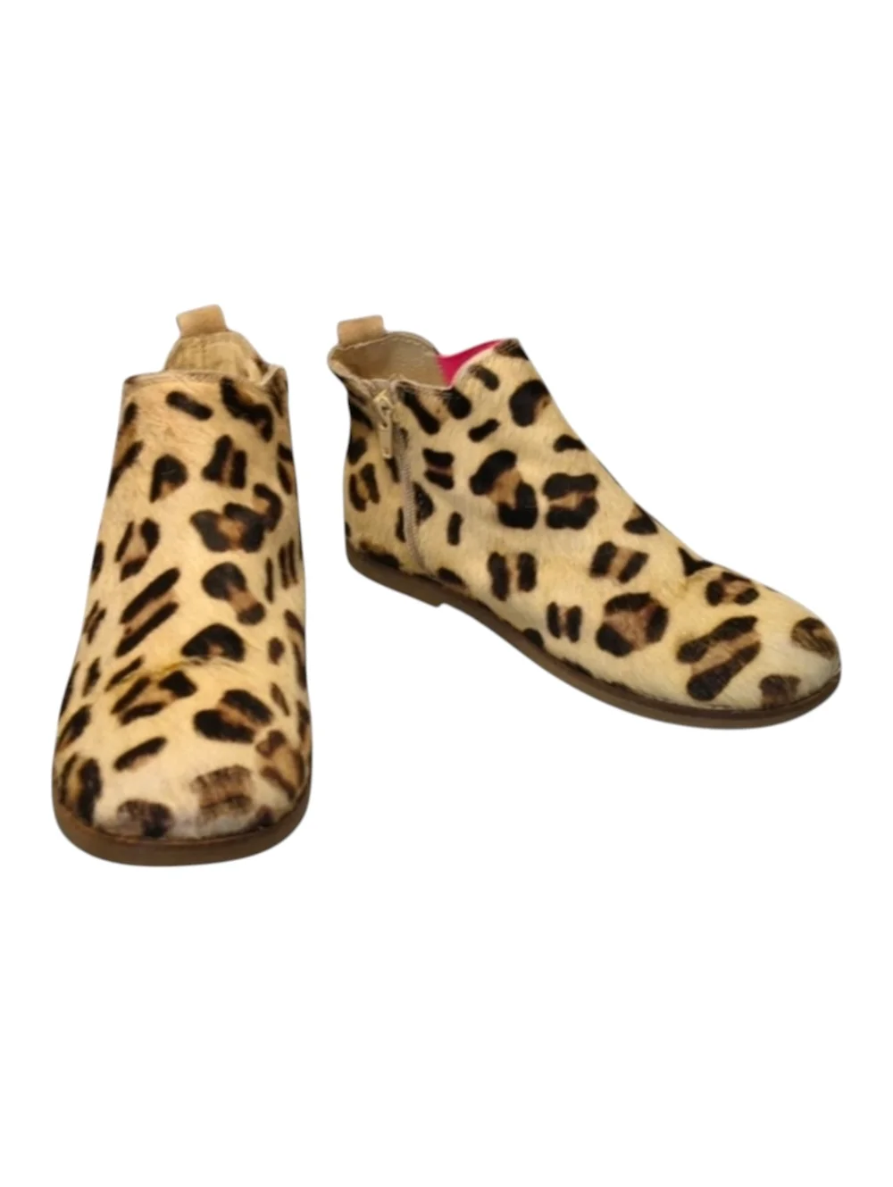 Mini Boden Calf Hair Cheetah Print Booties Size 38